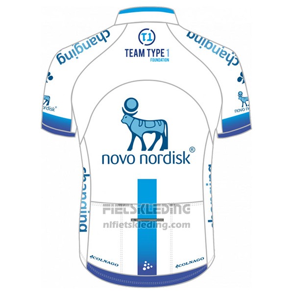 2017 Fietskleding Novo Nordisk Wit Korte Mouwen en Koersbroek